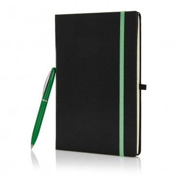 A5 size notebook with pen in gift box, blackP773.567