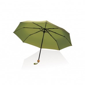 20.5" Impact AWARE™ RPET 190T Pongee bamboo mini umbrella,